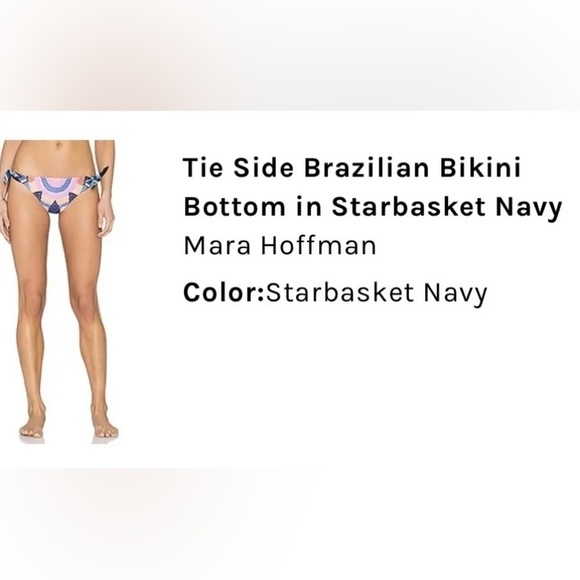 mara hoffman bikini bottom Star basket navy Size Xs Originally $122 cheeky - Picture 6 of 6